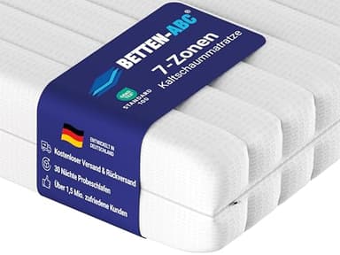 Betten-ABC - Matratze (KSP-500) - 140x200 cm - Wendematratze mit 2 Härtegraden (H2/H3) - 7-Zonen Matratze aus Hybridschaum - Hypoallergen & Antibakteriell - Oeko-TEX® Zertifiziert - Paketlieferung