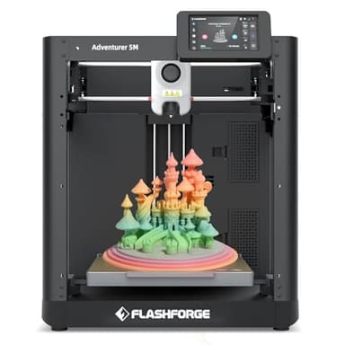 Flashforge Adventurer 5M 600mm/s Hochgeschwindigkeits-3D-Drucker mit Auto-Kalibrierung, Schnellwechseldüse + PEI-Platte – 220x220x220mm Bauraum für Modellbau/Prototyping