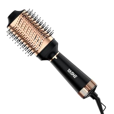 YASHE Warmluftbürste Rundbürstenföhn, 4-in-1Rundbürstenföhn hair dryer brush, Volumizer, Heißluftbürste, Haarglätter für Bürste Trocknen, Glätten, Locken und Volumengeben, Schwarz