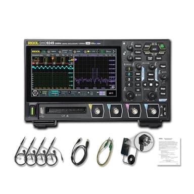 RIGOL Oszilloskop,DHO924S Tragbares digitales Oszilloskop,250MHz Bandbreite,4A+16D Kanäle,12bit vertikale Auflösung,unterstützt die Bode-Plot-Analyse,integrierter 25MHz Signalgenerator