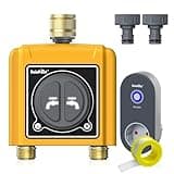 RAINPOINT Bewässerungscomputer WLAN 2 Ausgänge mit Messing einlass auslass,intelligenter Wassertimer für Gartenschlauch,Zeitschalter mit Regenverzögerung/manuelle/App Bewässerung,(Mit Hub)