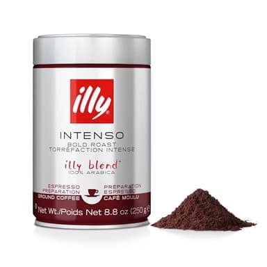 illy Kaffeepulver Intenso Espresso, Kaffee gemahlen, intensive-vollmundige Röstung, 1x250g Dose