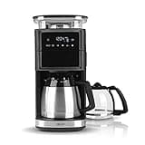 BEEM FRESH-AROMA-PERFECT III Filterkaffeemaschine mit Mahlwerk - Duo | Mit Thermos- & Glaskanne | Aroma-Plus-Funktion | 24-H-Timer | 1000 W | für bis zu je 10 Tassen [Edelstahl]