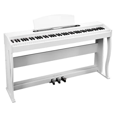 Bonnlo Digitalpiano mit 88 gewichteten Tasten, E-Piano Keyboard mit 3-Pedal-Einheit für Anfänger, MIDI-USB, Doppel-Bluetooth, LCD-Display, Stereolautsprechern, 800 Klänge und 200 Rhythmen, Weiß