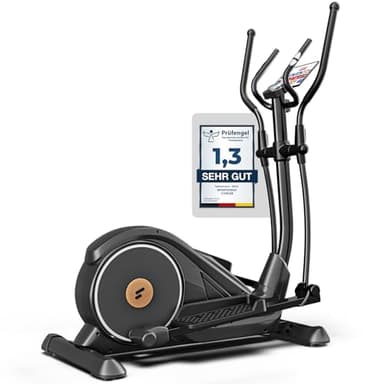 Sportstech Crosstrainer für Zuhause, extrem leiser magnetischer Ellipsentrainer, Crosstrainer mit 8 Widerstandsstufen, LCD-Display, bis 120 kg, Bluetooth, App-Steuerung und Pulssensor, CX625