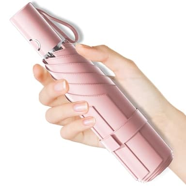 Moorrlii Automatischer Mini-Regen- & Sonnenschirm, windstabil (UV-Schutz 50+), kompakt & leicht, Sofortiges Öffnen/Schließen, inkl. Tragetasche für Reise/Daily Use.