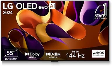 LG OLED55G48LW TV 55" (139 cm) OLED evo Fernseher (α11 4K AI-Prozessor, webOS 24, Dolby Vision, bis zu 120Hz) [Modelljahr 2024]