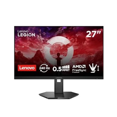 Lenovo Legion 27QD-10 | 27" QHD WLED Gaming Monitor | 2560x1440 | 16:9 | 240Hz | 0.5ms Reaktionszeit | USB-C | HDMI | USB-A | Jack 3.5mm | IPS-Panel | Standfuß | TÜV | schwarz | 5.6 kg