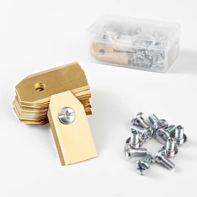 feyiubmen 45x Titan Messer Klingen, Rasenroboter Messer für alle Husqvarna Automower, Gardena, Yardforce Mähroboter - (3g - 0,75mm) + 45 Schrauben