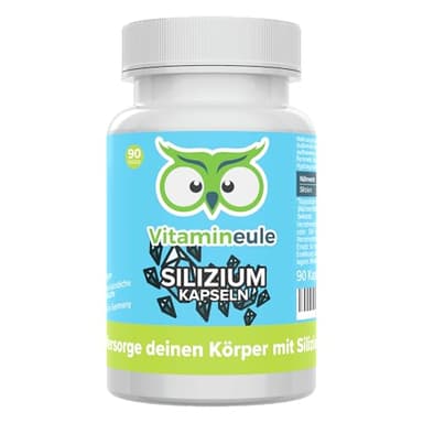 Silizium Kapseln - hochdosiert 100 mg aus Bambus-Extrakt - bioaktiv, organisch & vegan - Produktion in Deutschland - laborgeprüft & ohne Zusatzstoffe - Kieselsäure (Silicium) - Vitamineule®