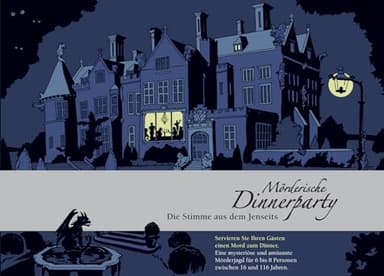 Mörderische Dinnerparty – Die Stimme aus dem Jenseits - Krimidinner für zuhause für 6 bis 8 Personen/spannendes Krimi Dinner Spiel/Krimispiel für Erwachsene, Blau