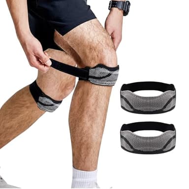 YOLONCE Kniebandage, Knie Bandage für Männer Damen, Knie Support, geeignet für Fitness, Joggen, Laufen und Ballsportarten, flexible Passform, einfach verstellbar, Schwarz