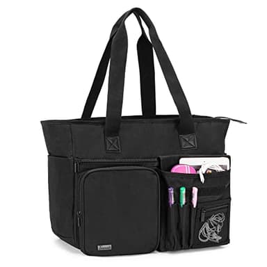 Trunab Lehrertasche Tragbare Teacher Bag, Arbeitstasche für Lehrer mit mehreren Taschen, ideal für Arbeit, Reisen, Schule, Büro und Business, Patentiertes Design, Schwarz