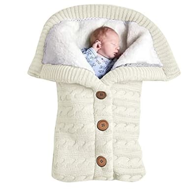 Kashyke Winterfußsack,Kinderwagen,Warm,Weich,für Babys,Fußsack,Babyfußsack,Babyschlafsack,Sherpa-Futter,Wintersack,Herbst Winter,Wagensack,Geeignet für 𝗡𝗲𝘂𝗴𝗲𝗯𝗼𝗿𝗲𝗻𝗲 von 0-6 Monaten (Weiß)