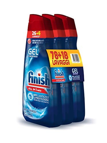 Finish Powergel Spülmittel, 650 ml, 3 Stück, Unparfümiert, Gel, Geschirrspülmittel