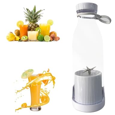 Tragbarer Mixer Mini Jug Blenders für frische Säfte, Mini-Smoothie-Mixer mit Edelstahlklingen für Shakes und Smoothies, mit USB wiederaufladbar (White)