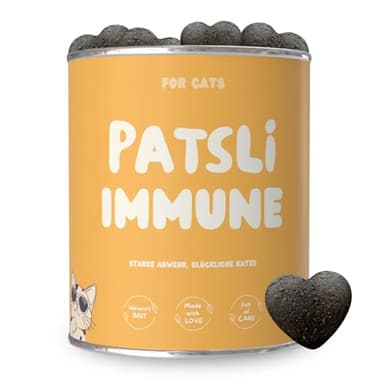 4-in-1 Immunsystem Leckerli für Katzen | Stärkt Abwehrkräfte mit Inulin, Hagebutte & Vitaminen | Ergänzungsfuttermittel für Katzen | Immunsystem Katze | Tierärztlich entwickelt | Patsli Immune