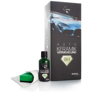 Detailify Ceramy 9H Keramikversiegelung Auto mit Applikator Pad Glanzversiegelung Ceramic Versiegelung Auto Lackversiegelung KFZ Lackbeschichtung Lackpflege Quartzversiegelung Silizium Coating