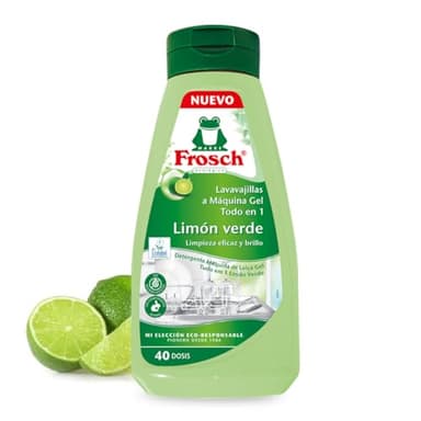 Frosch - Gel für die Maschine, alles in 1 mit grüner Zitrone, Reinigung und Glanz, ohne Mikroplastik und tierische Bestandteile, 40 Dosen - 650 ml