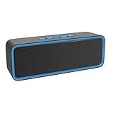 Kolaura Wireless Bluetooth Lautsprecher, Tragbarer Bluetooth 5.0 Lautsprecher mit Dual-Treiber Bass, 3D-Stereo, FM Radio, Freisprechfunktion, integriertem 1500-mAh-Akku, 12-Stunden-Spielzeit (Blau)