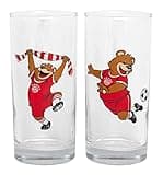 FC Bayern München Glas - Berni jubelt - 2er-Set Trinkglas Kinderglas FCB