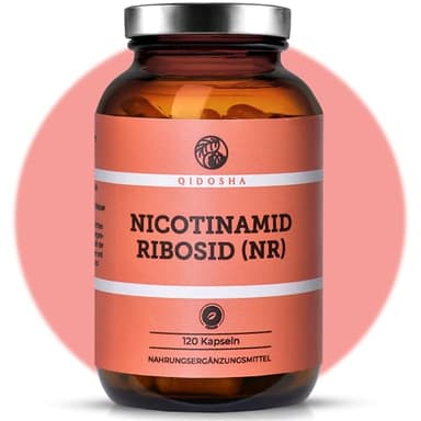 QIDOSHA® Nicotinamid Ribosid (NR), 120 Kapseln im Apothekerglas, 300mg je Kapsel, NAD+ Vorstufe, deutsche Fertigung, Wirkstoffgehalt in externem Labor testiert