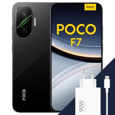 Poco F7 Smartphone, 12+512GB, Schwarz, Flaggschiff Snapdragon® 8s Gen 4, 6500 mAh Akku, 50 MP Sony-Kamera mit OIS, 6,83" 1,5K 120 Hz AMOLED-Display (Netzadapter im Lieferumfang enthalten)