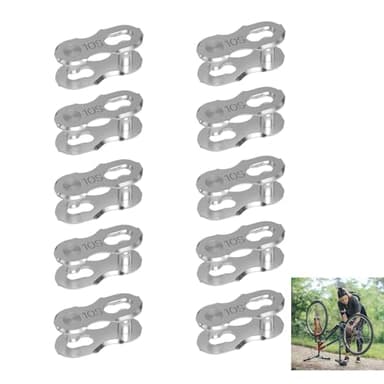 10 Paar Fahrradkettenglied 10 Fach, Kettenverschluss Fahrrad, Schnellverschluss Kettenglieder Stahl kompatibel mit Shimano 10-Fach Fahrradkette, Kettenschloss für MTB Trekkingrad Rennrad Reparatur
