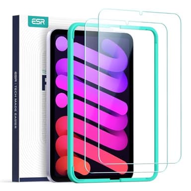 ESR 2 Stück, für iPad Mini 7 (A17 Pro, 2024)/Mini 6. Generation (2021, 8,3 Zoll) für Panzerglas, Hartglas Folie mit Ausrichtrahmen, Kratzfest, HD-Klarheit, Blasenfrei