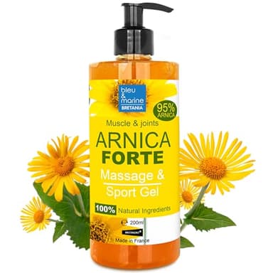 Arnika-Gelee Arnica Gel-Konzentrat 100% Massage-Gel stumpfe Verletzungen Muskeln, Gelenke, Arnika schmerzsalbe stark Muskelverspannung Gelenkschmerzen Hautpflegend Pumpenspender Blutergüsse 200 ml