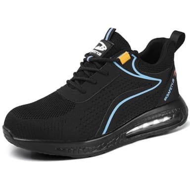 OFFCUP Sicherheitsschuhe, Luftkissen Arbeitsschuhe, Sicherheitsschuhe Leicht Trends Herren Damen Sportlich Atmungsaktiv Stahlkappenschuhe rutschfest Schutzschuhe - 43