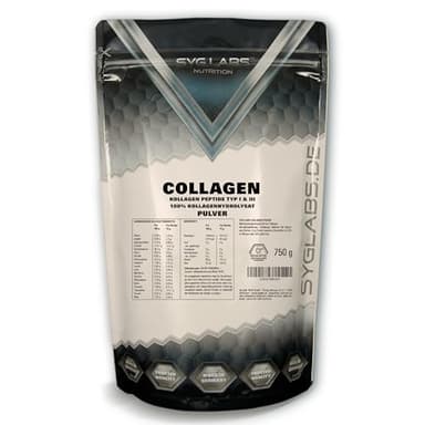 Collagen Pulver 750g - Kollagenhydrolysat - Kollagen Typ 1 & 3 - Kollagenpeptide - geschmacksneutral - ohne Zusatzstoffe - inklusive Messlöffel - laborgeprüft