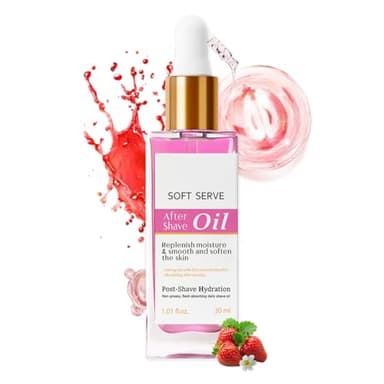 Strawberry After Shave Oil 30ml, Aftershave Oil für Tend Skin & Beruhigt Nach der Rasur, After Shave Damen Verhindert die Haare Austrocknen und Verknoten, Hair Removal Soothing Essential Oil