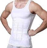 PHCOMRICH Mens Slimming Tank Top Body Shaper Compression Shirts for Men Slim Undershirts Abs Vest for Workout Abdomen, White, XL