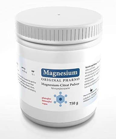 Magnesium-Citrat Pulver 750g - Original Pharno - Pures Magnesiumcitrat ohne Zusätze - Für Muskeln, Nerven & Elektrolytbalance