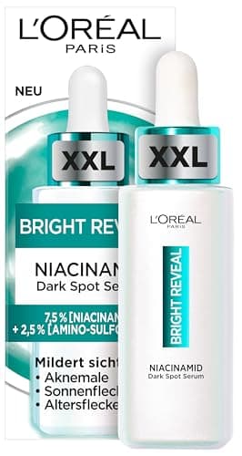 L'Oréal Paris Anti-Pigmentflecken Serum XXL - für strahlendere & ebenmäßigere Haut, mit Niacinamid & AHA, Bright RevealDark Spot Serum 50 ml[Exklusiv bei Amazon]
