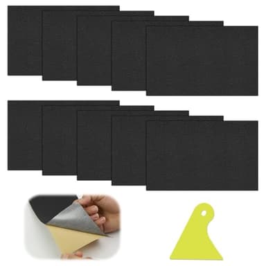 YFLeomry 10 Stück Kunstleder Selbstklebend 10x20cm Lederflicken Selbstklebend, Verschleißfest und Kratzfest, Leder Reparatur Set für Leder Reparatur und Renovierung(Schwarz)