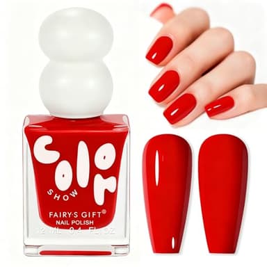 Rot Nagellack - 12ML Wasserbasis Ungiftig Air Dry Nail Polish für Nageldesign Regelmäßiger Nagellack,Schnelltrocknender Nagellacknail polish Fingernägel Hohe Qualität und Lang Anhaltend (Red)