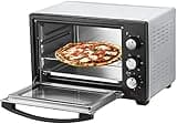STEInBORG Mini Backofen 25 Liter | Pizza-Ofen | 3in1 Backofen | Minibackofen | Miniofen | Krümelblech | Ober-/Unterhitze | Konvektion | 60 min.Timer | 1.600 Watt (25 Liter Edelstahl)