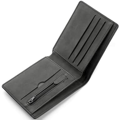 KEYRI Geldbeutel Herren mit Kartenhalter, Banknotenfächern und Münzfach Portmonee Herren Wallets for Men für Arbeit, Geschäft, Täglichen Gebrauch oder Reisen Geldbörse Leder für Männer (Schwarz)