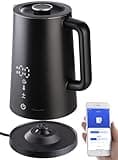 Rosenstein & Söhne Wasserkocher Alexa: Smarter WLAN-Wasserkocher 1,7 l Cool-Touch, Temperaturwahl, App, 2200W (Wasserkocher mit Alexa steuern, mit Zeitschaltuhr, Temperatureinstellung)