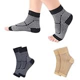 Onperpoe 2 Paar Kompressionsstrümpfe Damen Herren Orthopädische Kompressionssocken für Die Nacht Soothe Socks Neuropathie Zehenfreie Socken Orthopädische Socken mit Fußgewölbestütze (35-39)