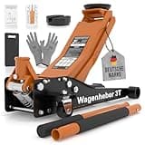 Tarpofix® Wagenheber 3t hydraulisch (75-505mm Hubhöhe) | Premium Rangierwagenheber 3t mit Doppelzylinder | Hydraulischer Wagenheber flach für SUV & tiefergelegte Autos | Wagenheber hydraulisch 3t