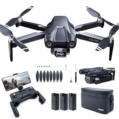CHUBORY X10 PRO GPS-Drohne mit Kamera für Erwachsene 4K UHD, 90 Minuten Flugzeit, 1000 Meter Steuerreichweite, automatische Rückkehr, Folge-Modus, bürstenloser Motor, 5G RC-Quadcopter für Anfänger