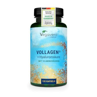 Vegavero Vegane Kollagen Kapseln hochdosiert | Einzigartig: Markenrohstoff Vollagen | Vegan mit Hyaluronsäure | Laborgeprüft | Vegan - ohne Zusatzstoffe | Deutsche Produktion