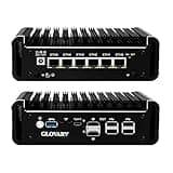 Glovary Firewall Mini PC N150 (Aufgerüstet N100), 6 x i226V 2.5GbE LAN OPNsense Hardware, DDR5 8GB RAM 128GB SSD, Fanless Micro Appliance, AES-NI, 2 xM.2 NVMe Slot, 2 xSATA3.0, TypeC Port