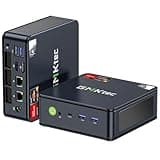 GMKtec Mini-PC Ryzen 6600H, M6 Gaming-Desktop mit Triple-Display-Unterstützung, Dual 2,5G LAN, AMD R5 6600H (6K/12T bis zu 4,50 GHz), 16 GB DDR5 RAM + 512 GB PCIe SSD, WiFi 6E, USB 4.0, BT 5.2, HDMI