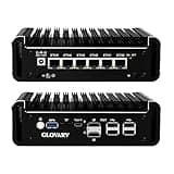Glovary Firewall Mini PC Quad Core N100, DDR5 8GB RAM 128GB NVMe SSD, 6 x 2.5GbE i226V LAN Fanless Computer Hardware, Micro Router Appliance, AES-NI, OPNsense, TypeC Port, TF Card Slot