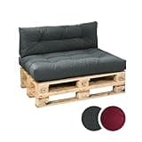 Bodyprotect Palettenkissen Palettenauflagen, 2er Set aus Sitzkissen 120 x 80 x 12 cm und Rückenlehne 120 x 40 cm, hochwertiger Möbelstoff in dunkelgrau