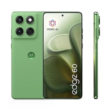 Motorola Edge 60 Smartphone (Robustes 6,67“-pOLED-Display mit Gorilla Glass 7i, 50-MP-Moto-AI-Kamera, 12/512 GB, 5100 mAh, widerstandsfähig, wassergeschützt) Pantone Shamrock inkl. Handyhalter